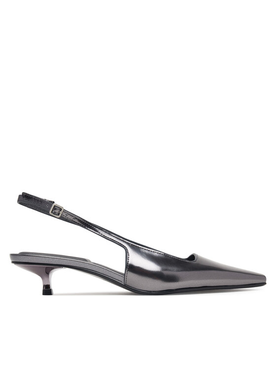 Calvin Klein Sandały Kitten Heel Pump Sling Mirr Lth HW0HW03275 Czarny