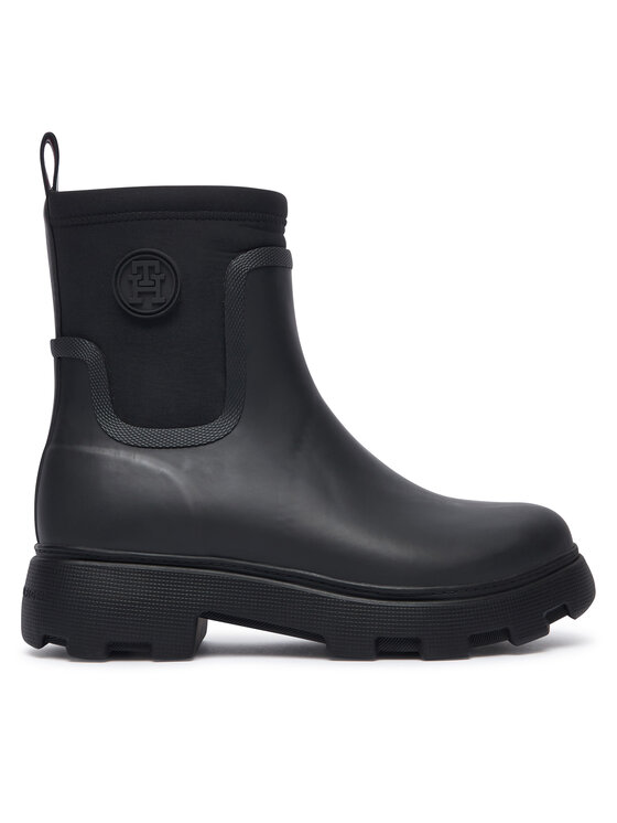 Tommy Hilfiger Kalosze Th Stamp Warm Ankle Rain Boot FW0FW09544 Czarny