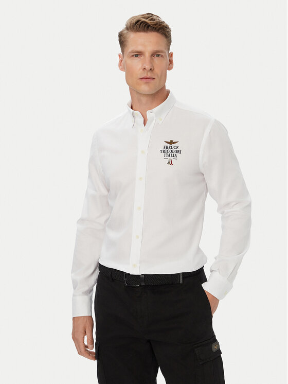 Aeronautica Militare Koszula 262CA1334UCT04409 Biały Regular Fit