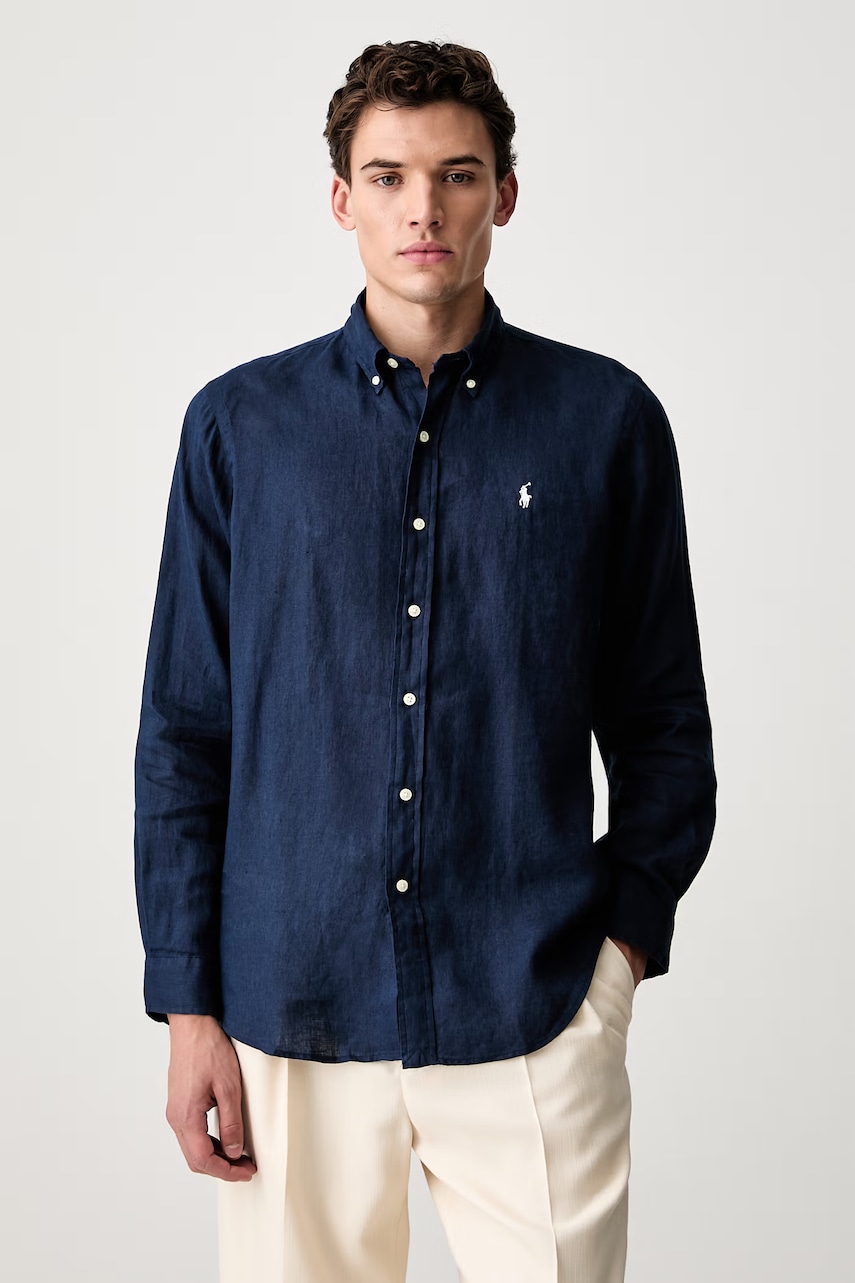 Polo Ralph Lauren Long Sleeve Sport Shirt koszula lniana męska