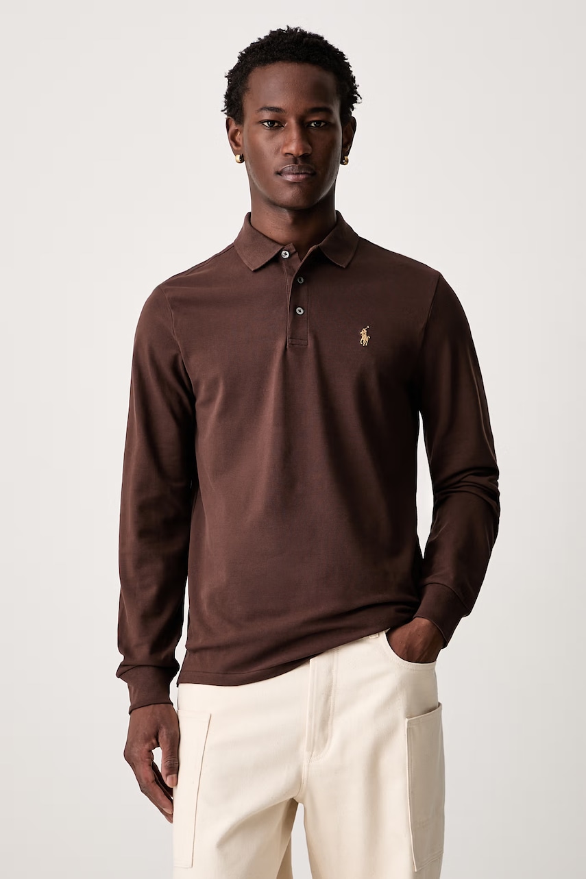 Polo Ralph Lauren longsleeve męski bawełniany z elastanem