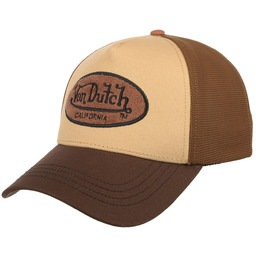 Czapka Tricolour Oval Logo by Von Dutch, beżowy-rdzawy, One Size
