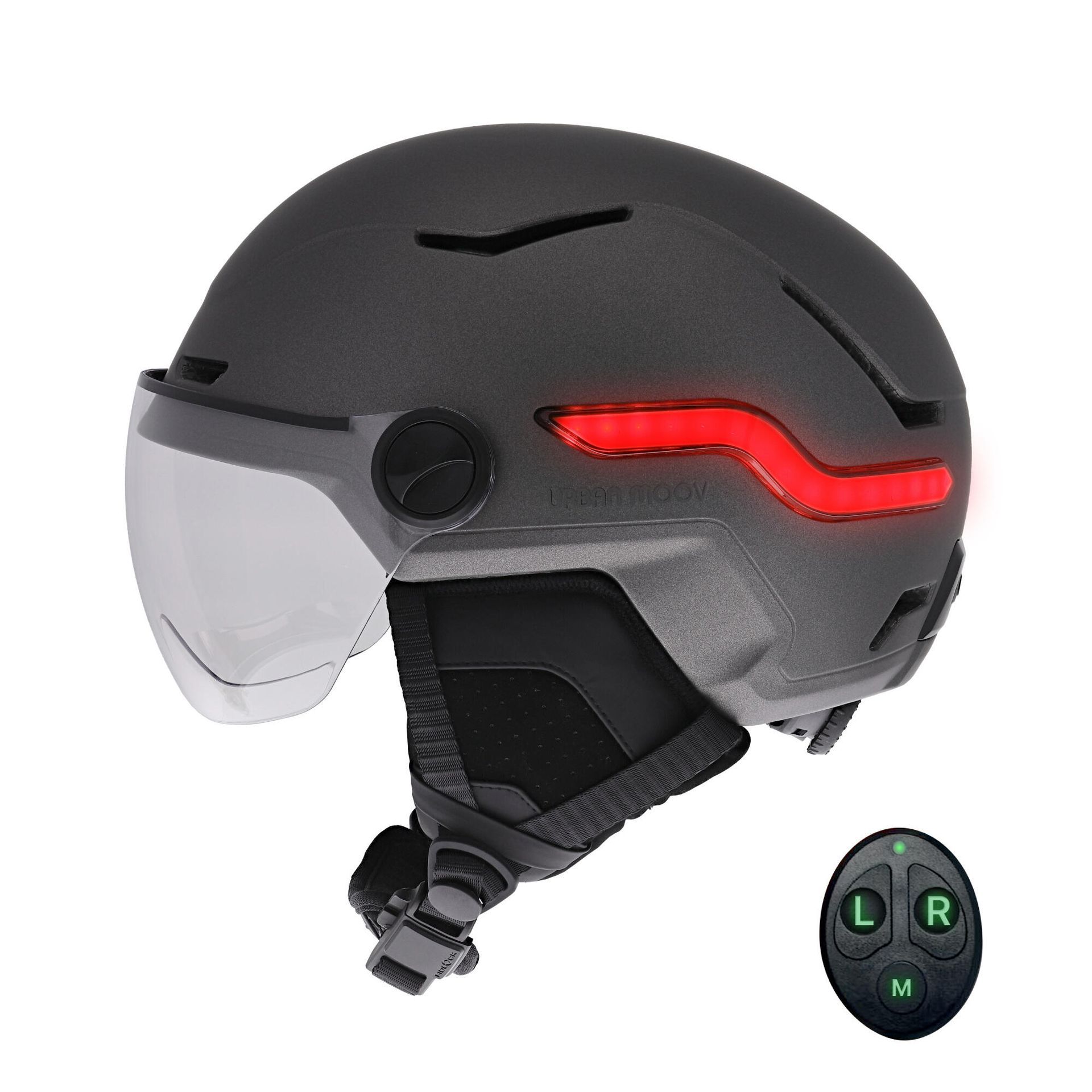 Kask Vizion z lampką hamulcową LED - Szary
