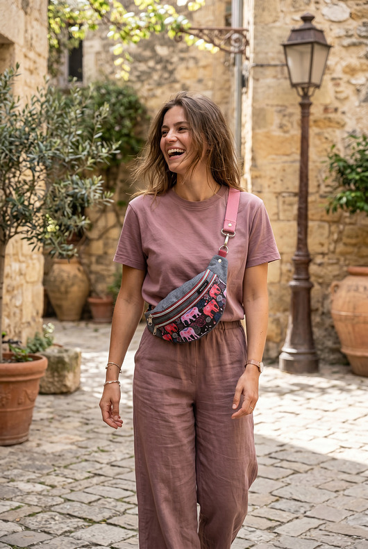 Nerka M Pink Elephant Denim z miniportfelem gratis