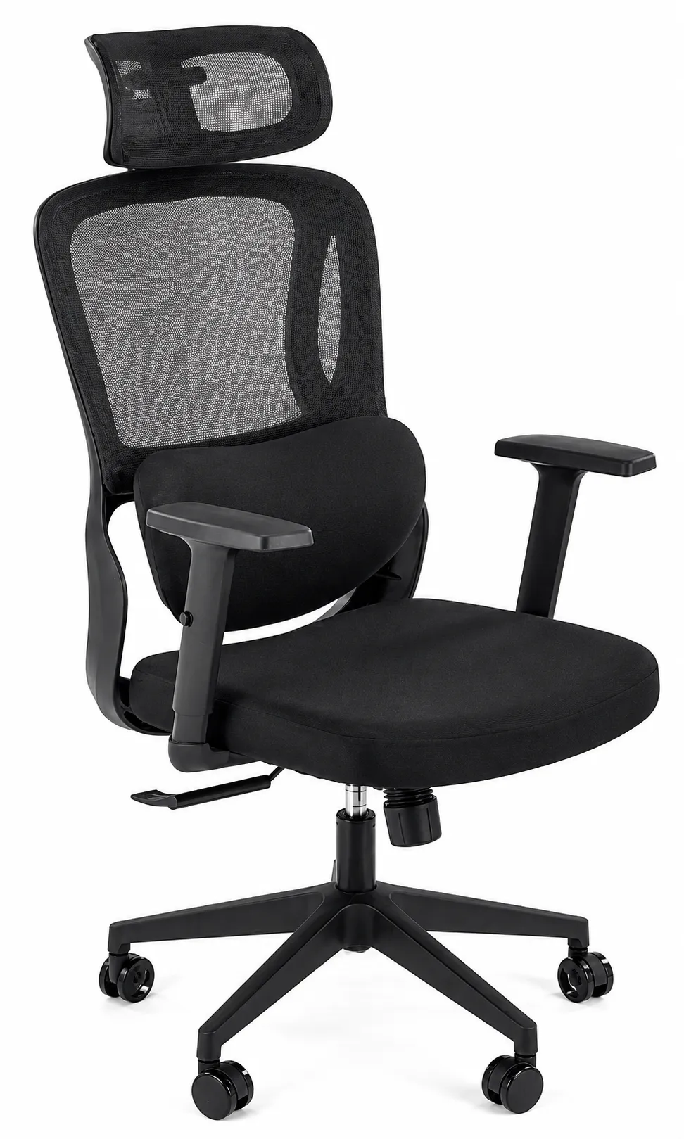 Czarny ergonomiczny fotel obrotowy z regulacją E8-E32