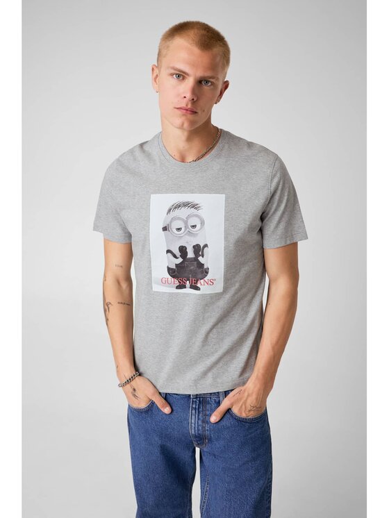 Guess T-Shirt 183588 Szary Classic Fit