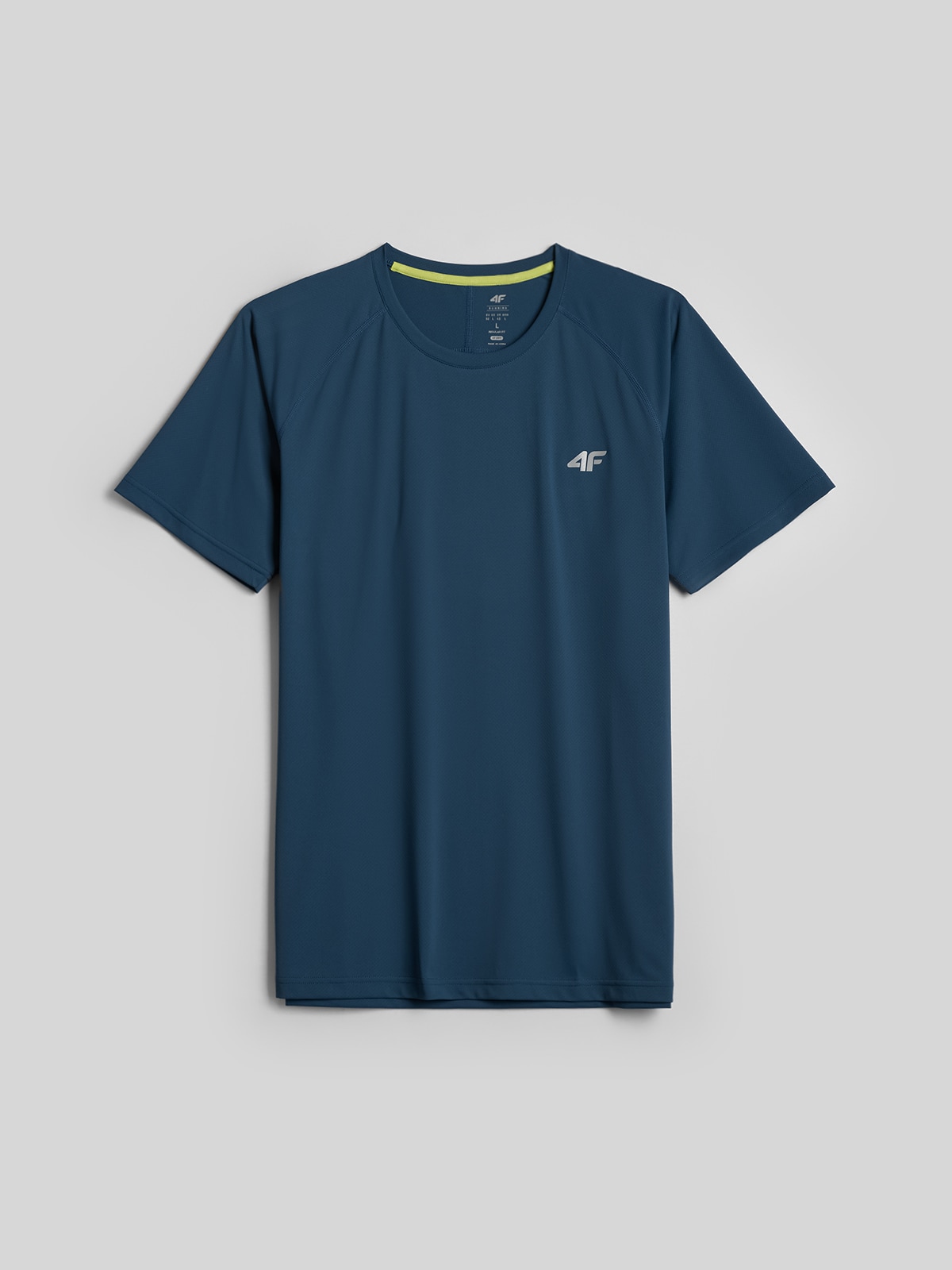 4F Koszulka do biegania regular szybkoschnąca męska - denim XL