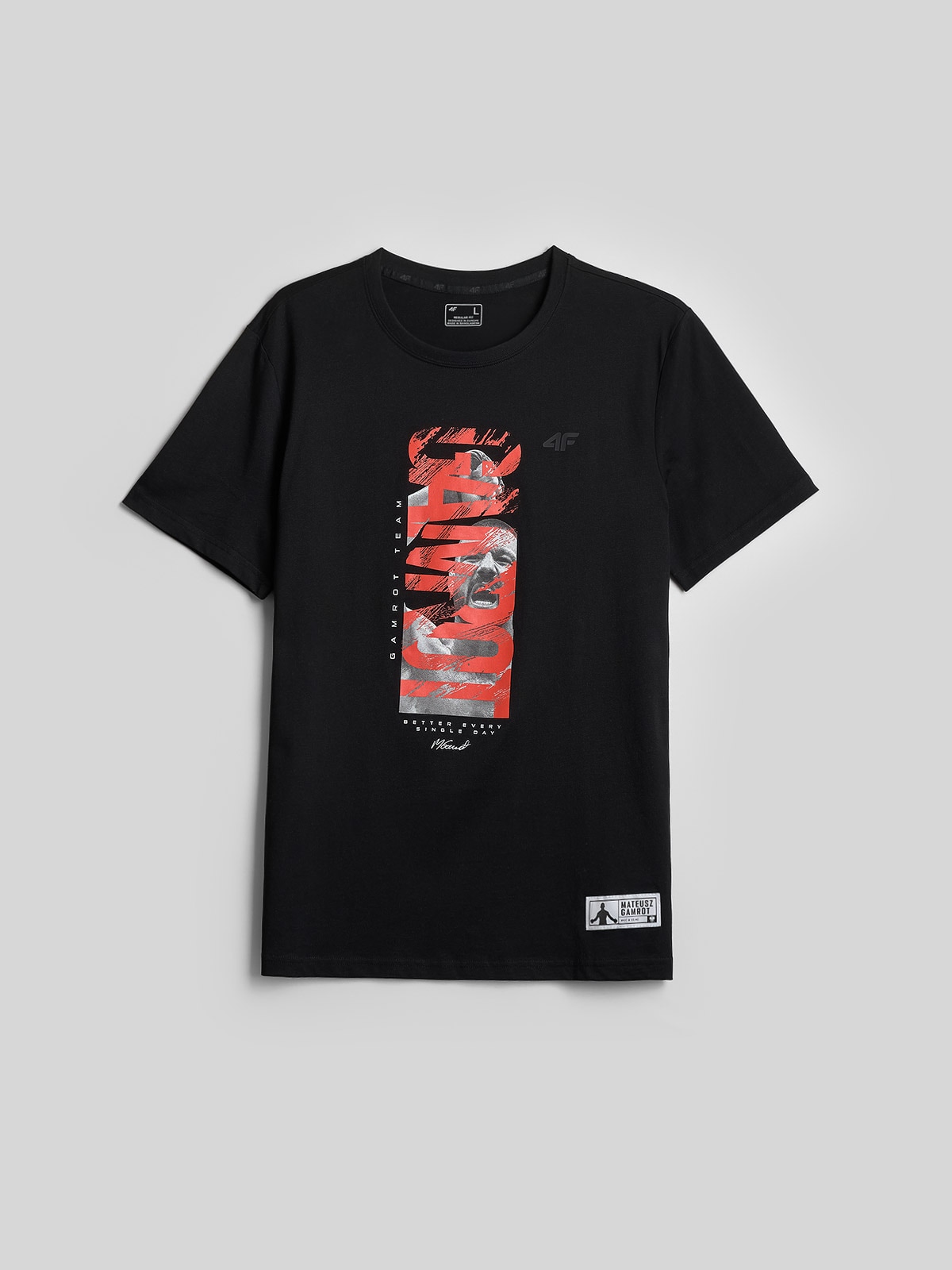 4F T-shirt regular z nadrukiem męski 4F Mateusz Gamrot - czarny XL