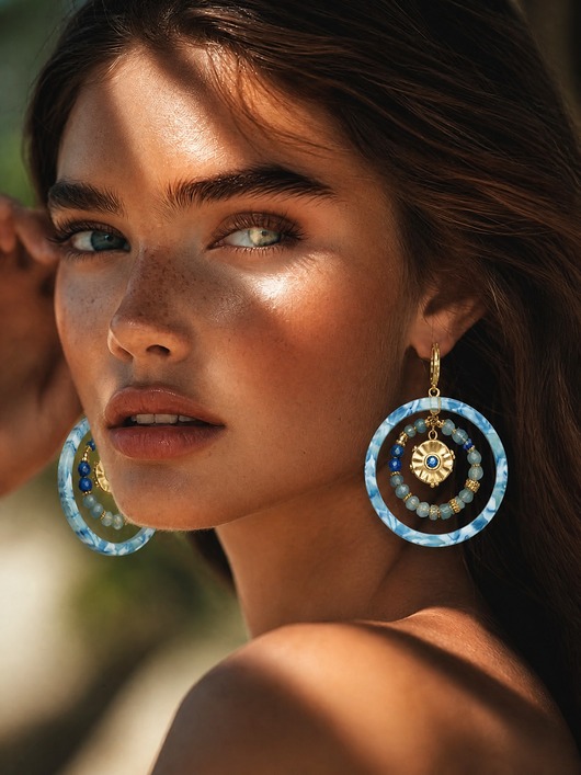 Kolczyki Wianki circle (blue mix)