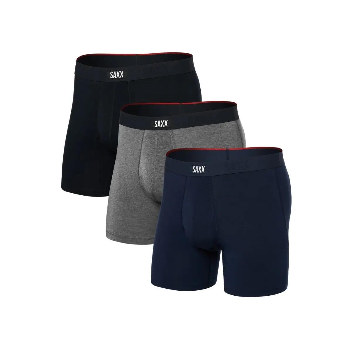 Bokserki męskie - Vibe Xtra Soft Comfort 3-pak - Czarny / Szary / Granatowy