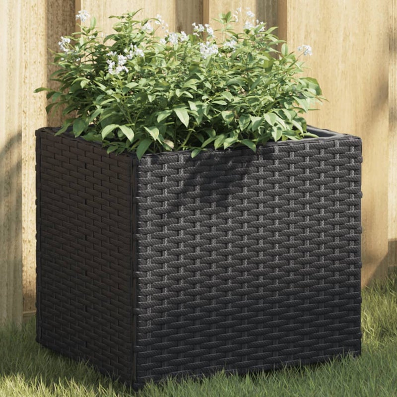 Donica ogrodowa, czarna, 36x30x32 cm, rattan PE vidaXL