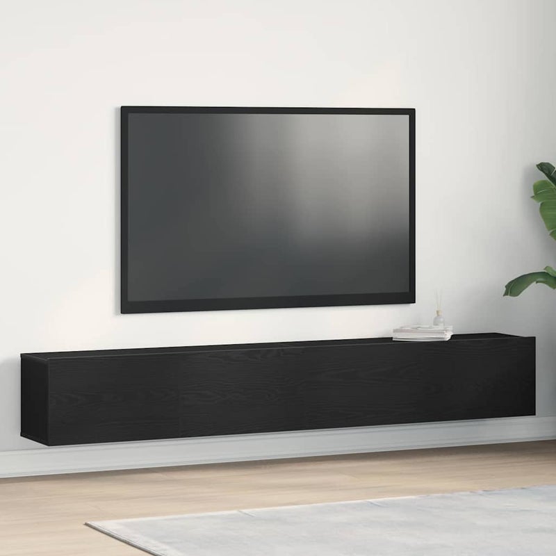 Szafka pod telewizor 2 pcs Czarny 100 x 30 x 30 cm vidaXL