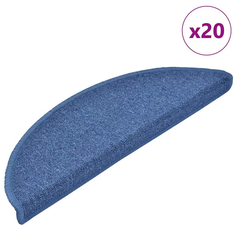 Maty na schody 20 szt. 56x17x3 cm Niebieskie półokrągłe vidaXL