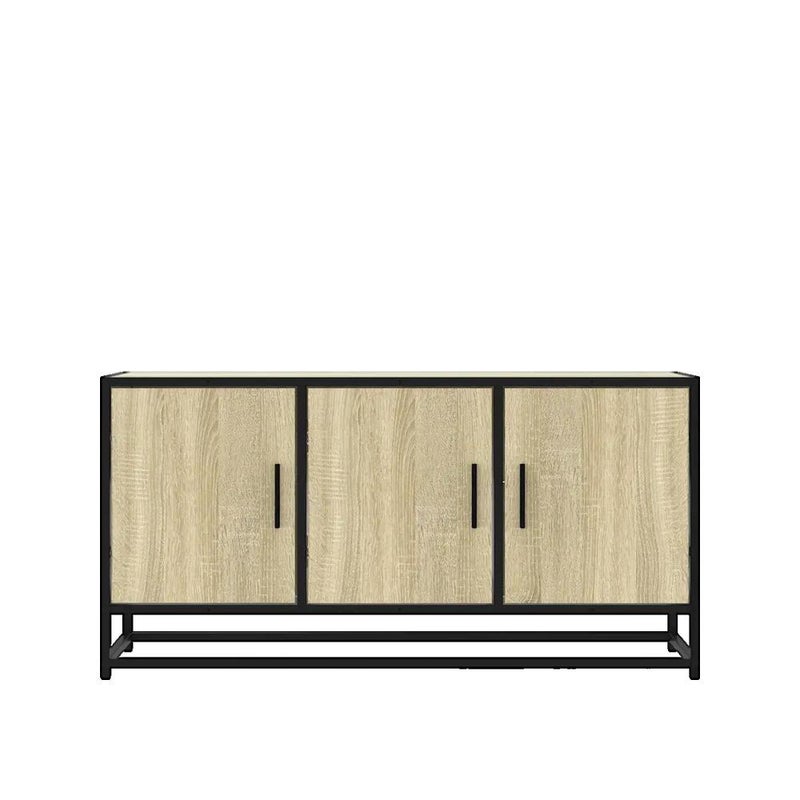 Meble RTV vidaXL Drewno Inżynieryjne i Metal 100x35x50 cm Duża Pojemność