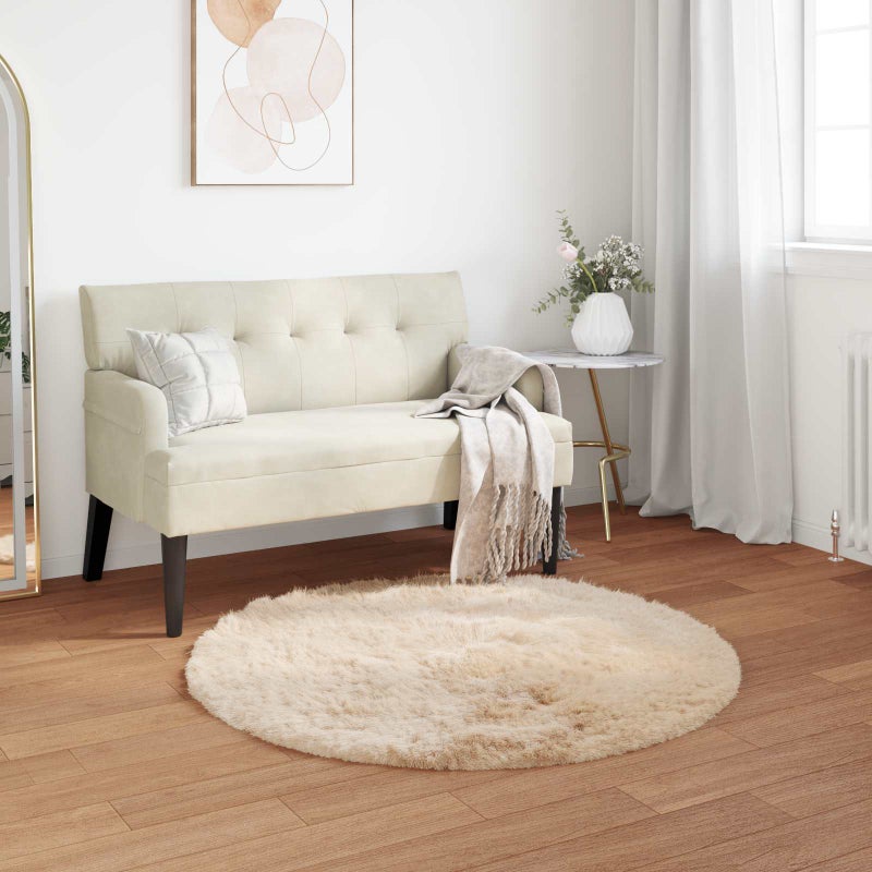 Dywan z sztucznej owczej skóry TAFALLA Beżowy Ø 120 cm vidaXL