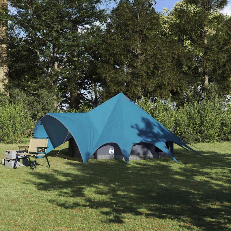 Namiot tipi 3-osobowy Niebieski i szary 312 x 312 x 197 cm vidaXL