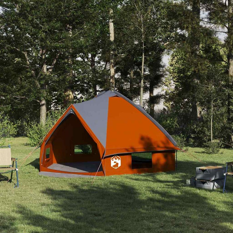 Namiot tipi dla 6 osób Szary i pomarańczowy 431 x 366 x 185 cm vidaXL