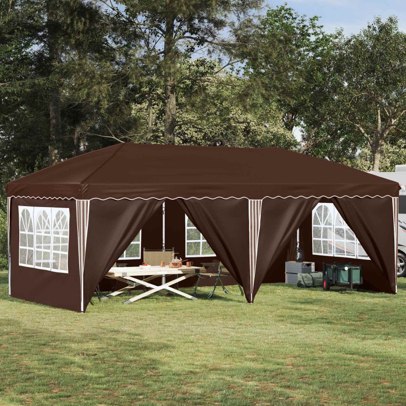 Namiot imprezowy rozkładany 575 x 288 x 245 cm brązowy vidaXL