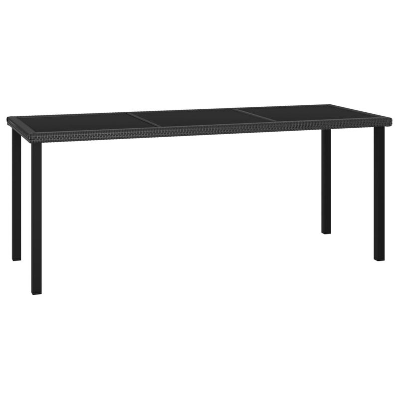 Stół ogrodowy, jadalniany, czarny, 180x70x73 cm, rattan PE vidaXL