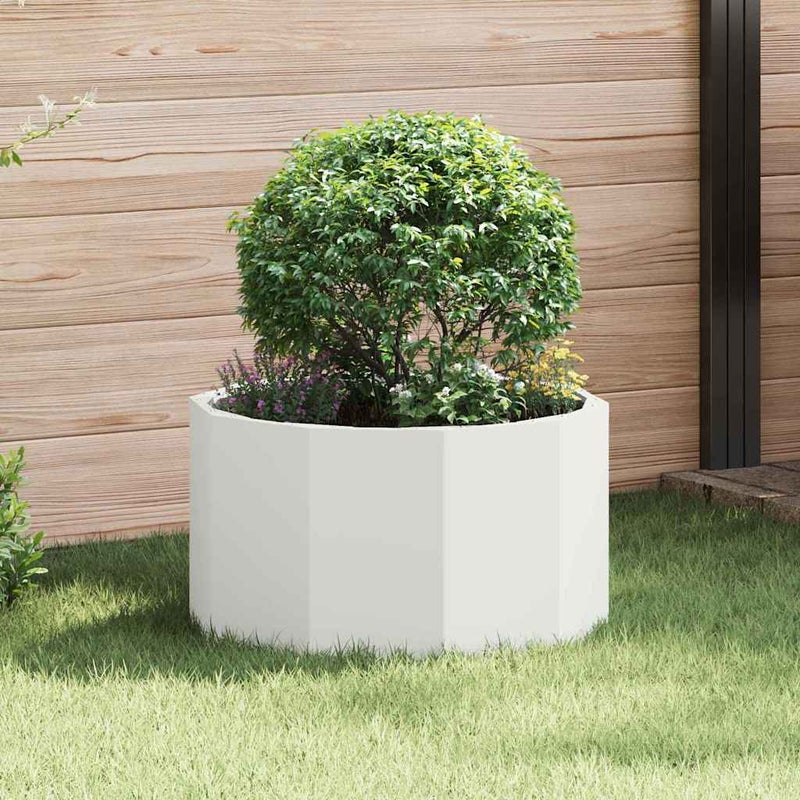 Donica Biały 60 x 60 x 35 cm Stal vidaXL