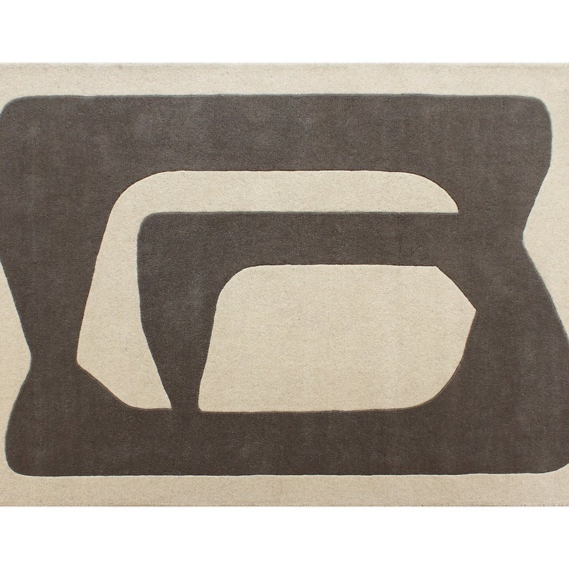 Dywan tuftowany 100% wełna wzory abstrakcyjne - 200 x 290 cm - Szary i biały - 2400g/m² - AVOLTO