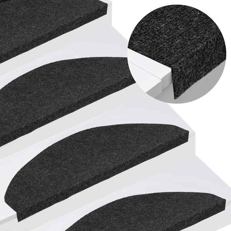 Maty na schody samoprzylepne 20 szt. Czarne 65x22,5x3,5 cm vidaXL