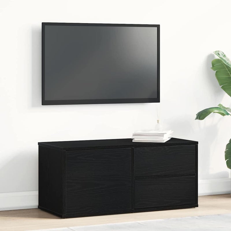 Szafka pod telewizor z szufladą Czarny Dąb 80 x 34 x 36 cm vidaXL