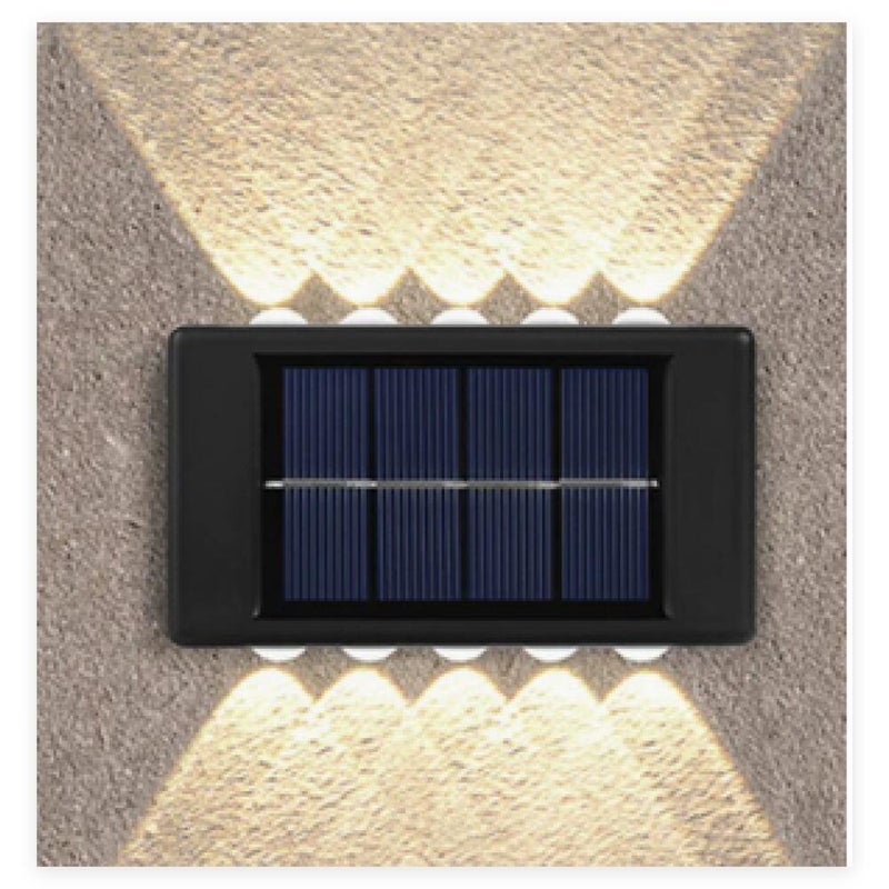 Wodoodporna solarna lampa ścienna do ogrodu, oświetlenie górne i dolne, wodoodporna solarna lampa ścienna