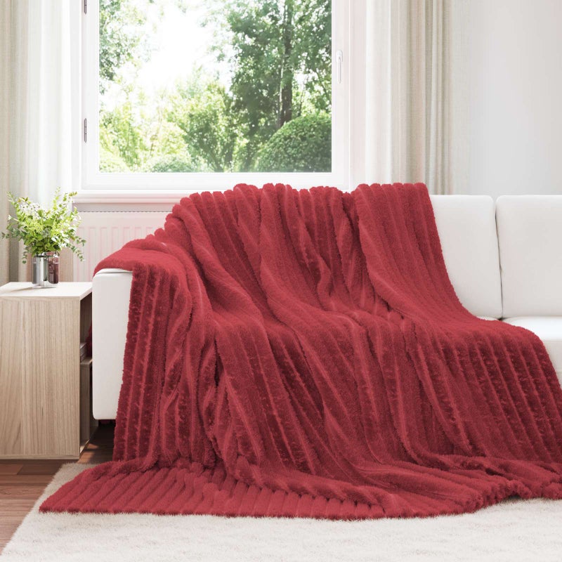 Koce narzutowe 6 pcs Bordeaux Czerwony 240 x 220 cm Polar vidaXL