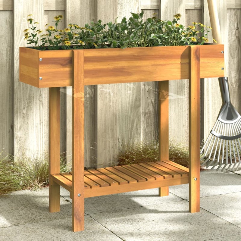 vidaXL Donica ogrodowa na nogach, 90x30x75 cm, lite drewno akacjowe