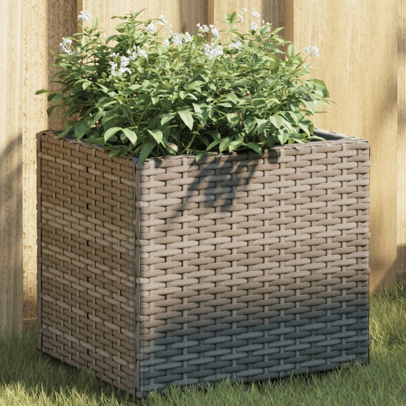 Donica ogrodowa, szara, 36x30x32 cm, rattan PE vidaXL