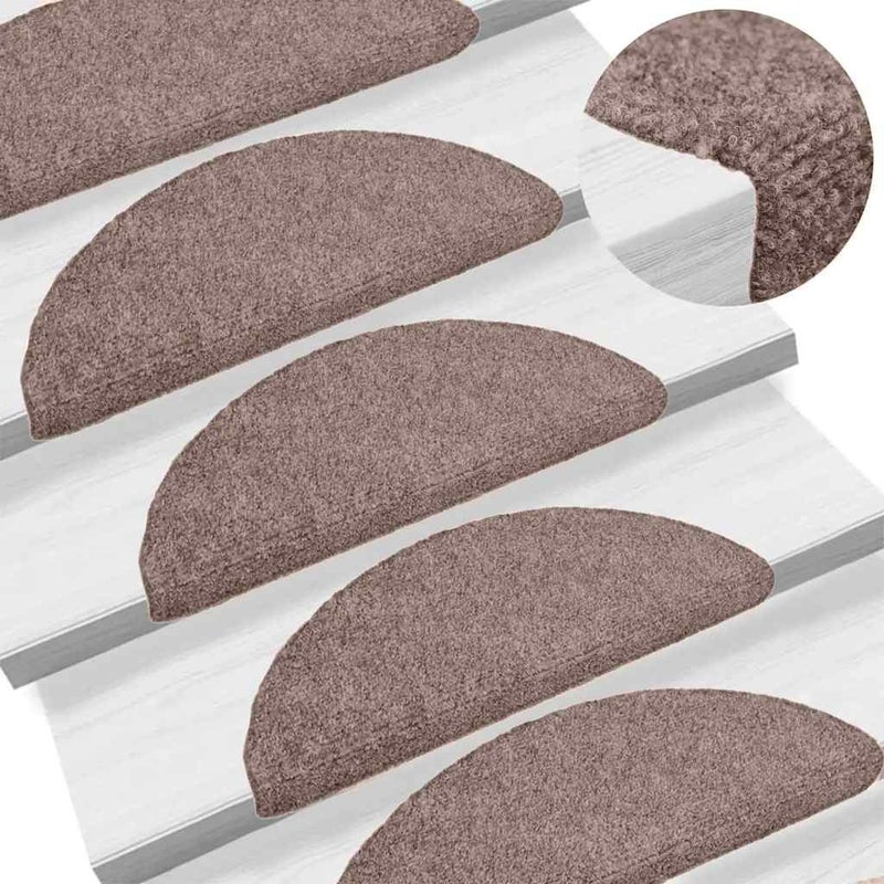 Maty na schody samoprzylepne 20 szt. 65x21x4 cm jasnobrązowe półokrągłe duże vidaXL