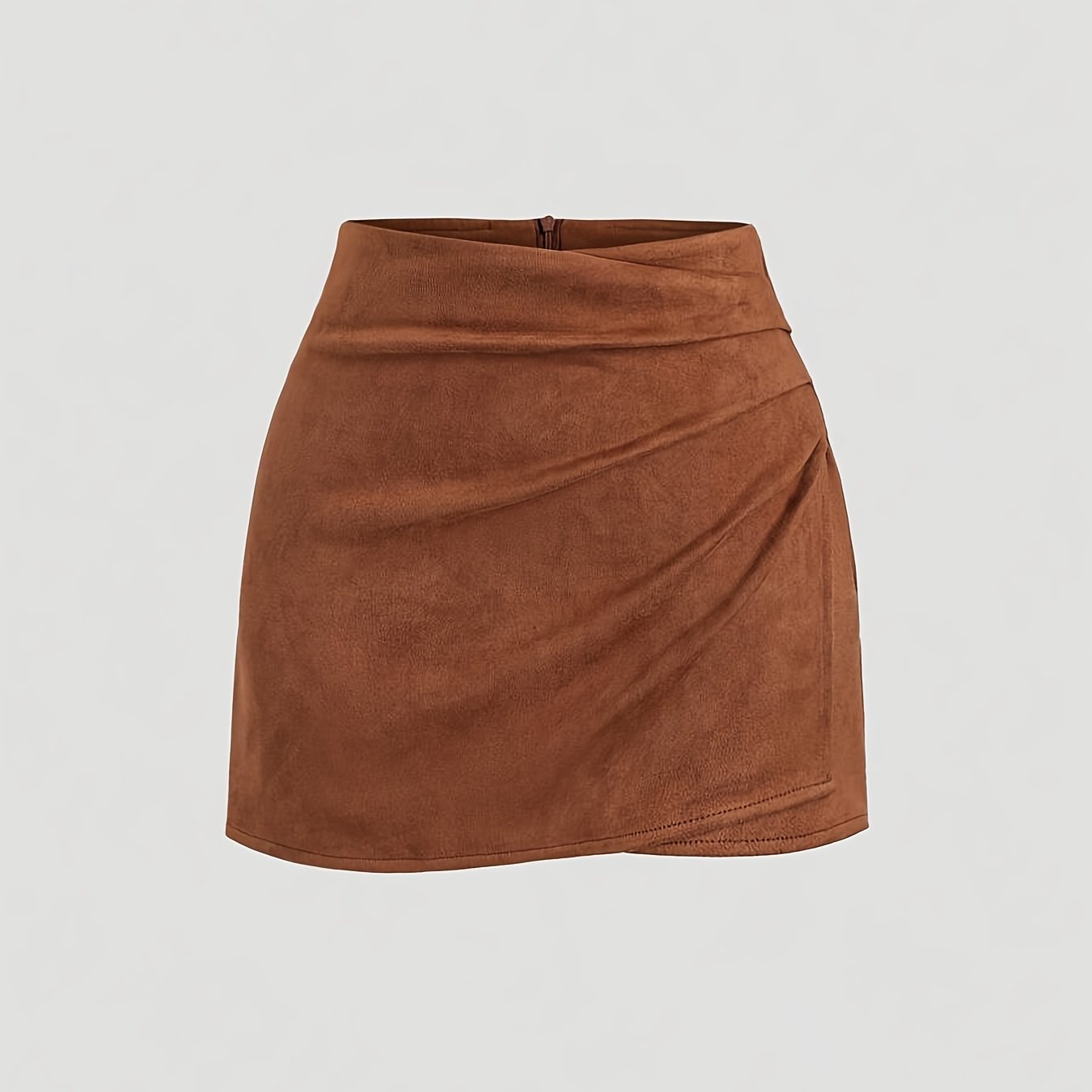 TEMU Włoska Vintage Plisowana Mini Spódniczka w Kolorze , Seksowny Ciemny Design Femme Fatale