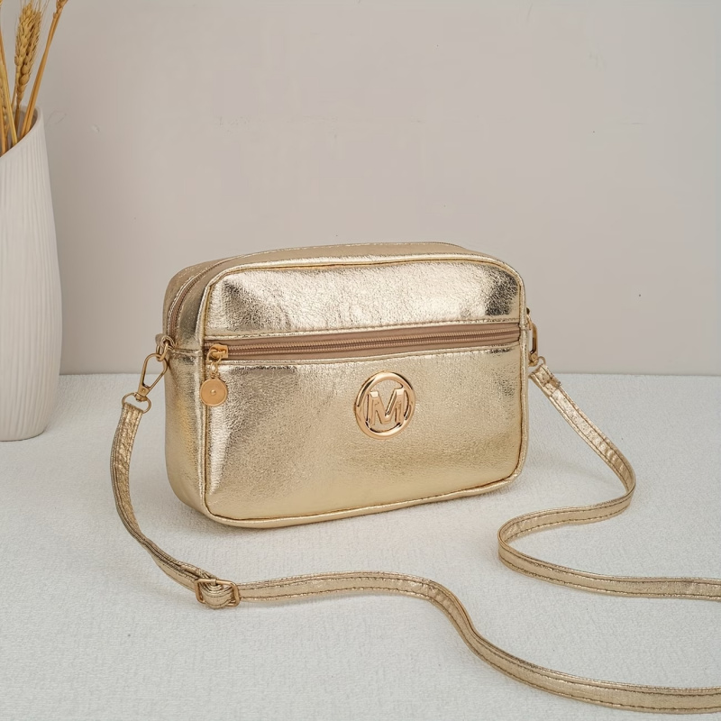 TEMU [Mini Torebka Crossbody] Damska Złota Mała Kwadratowa Torebka na Ramię/Torebka Crossbody/Torebka z - Idealna do Codziennych Dojazdów, Podróży i