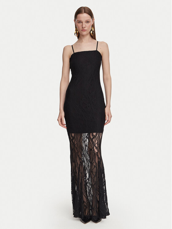 Guess Sukienka wieczorowa W6YK12 K4359 Czarny Slim Fit