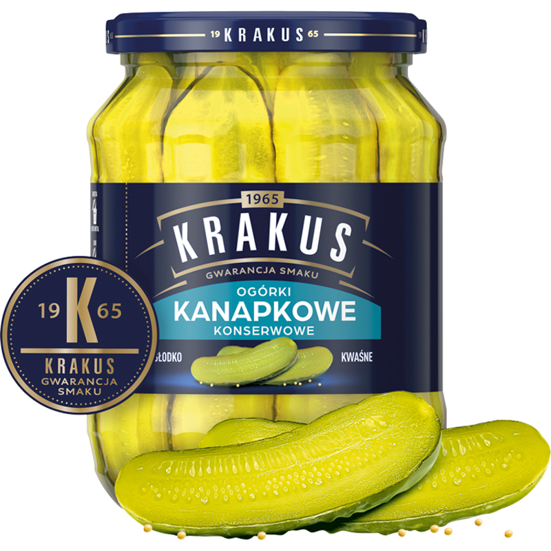 Krakus Nasze Pikle Ogórki Kanapkowe Konserwowe W Plastrach 670 G