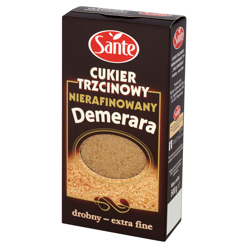 Sante Cukier trzcinowy drobny nierafinowany Demerara 500 g