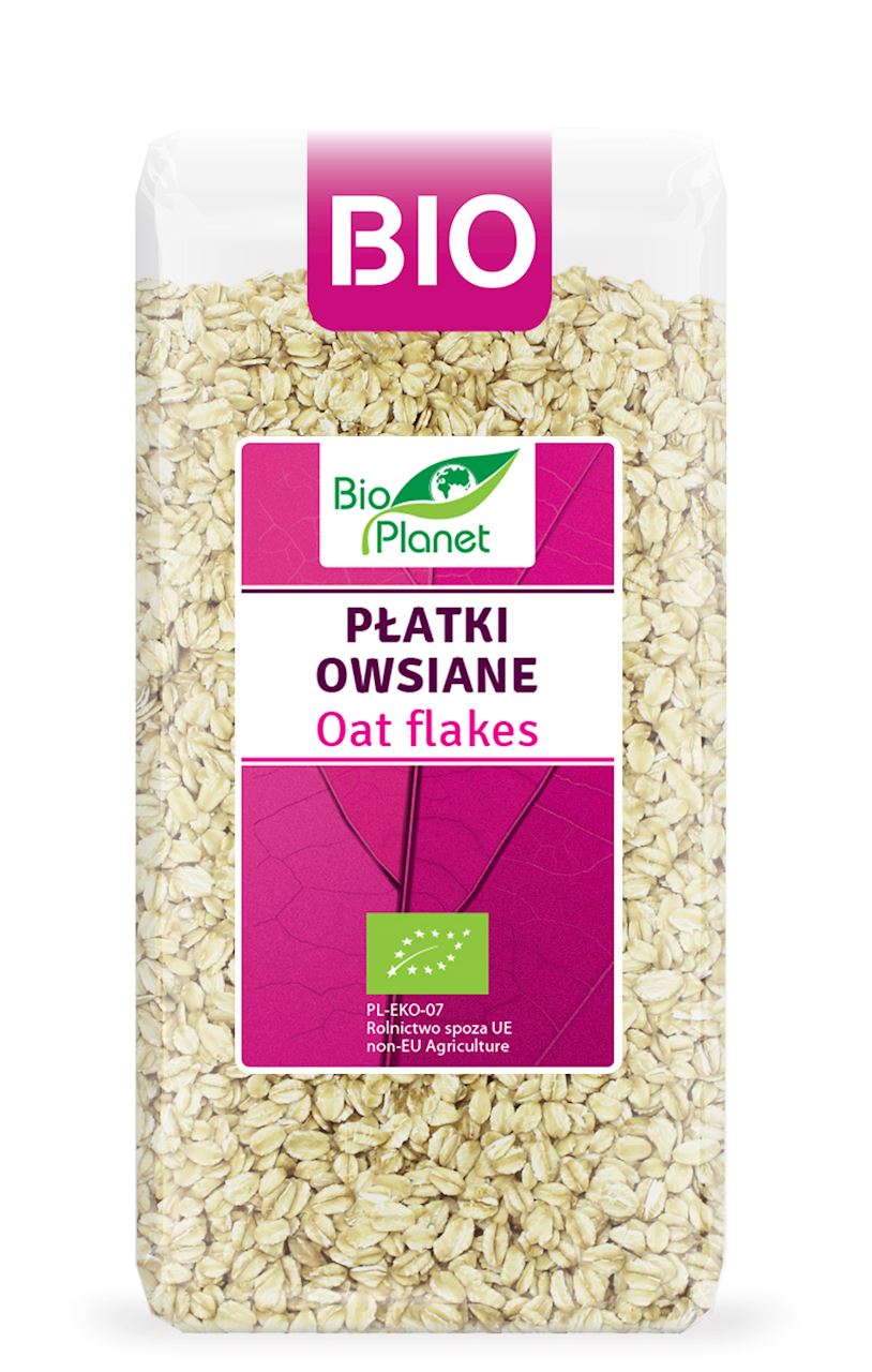 Bio Planet Ekologiczne płatki owsiane to płatki z pełnego przemiału. Dzięki temu