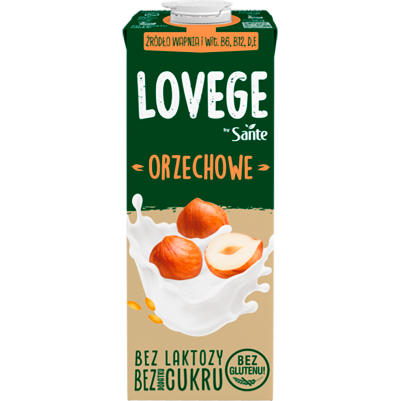 Lovege Napój Roślinny Orzech Laskowy 1L Sante Bez Dodatku Cukru