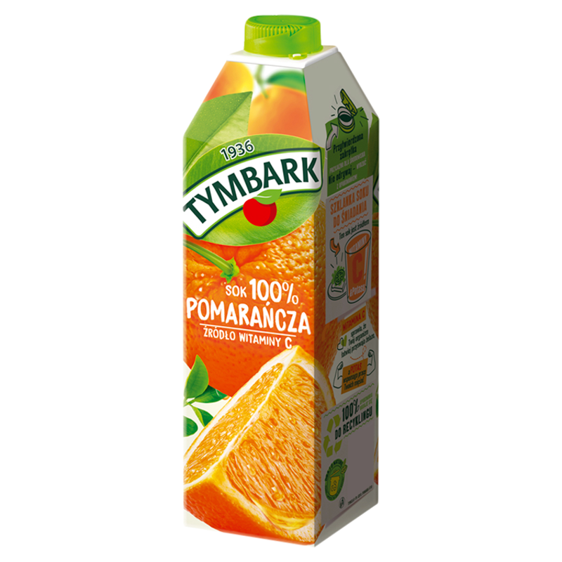 Tymbark Sok 100% Pomarańcza 1 l