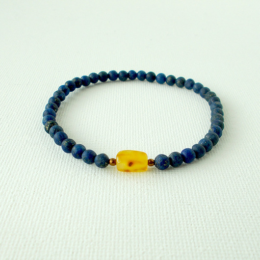 Bursztyn i lapis lazuli Bransoletka