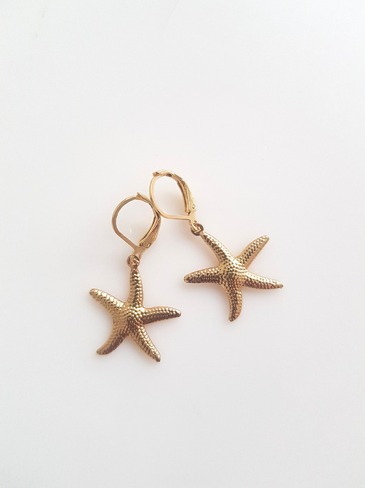 Kolczyki pozłacane Starfish