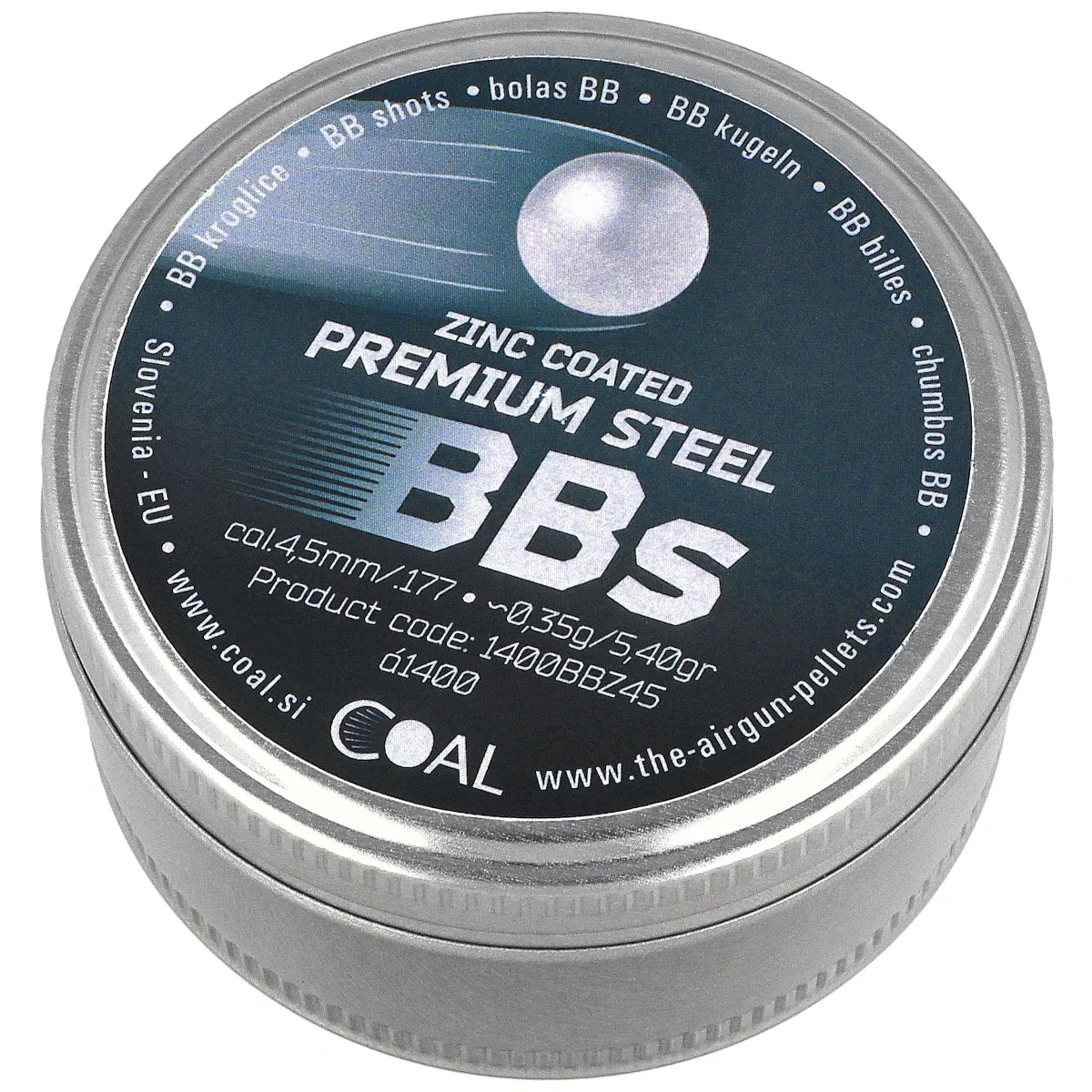 Śrut stalowy Coal Zinc Premium BBs 4.5 mm, 1400 szt. (1400BBZ45)