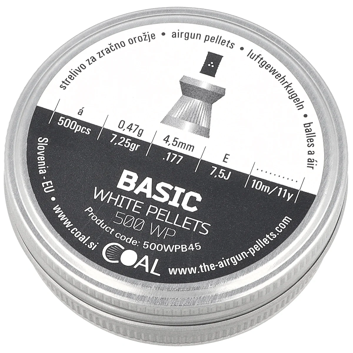Śrut Coal Basic 4.5 mm, 500 szt. 0.47 g / 7.25 gr (500WPB45)