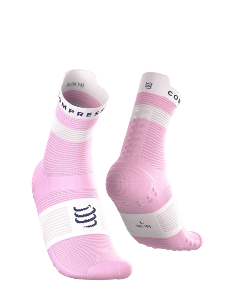 COMPRESSPORT Skarpetki do biegania wysokie PRORACING SOCKS V4 RUN HIGH orchid/white