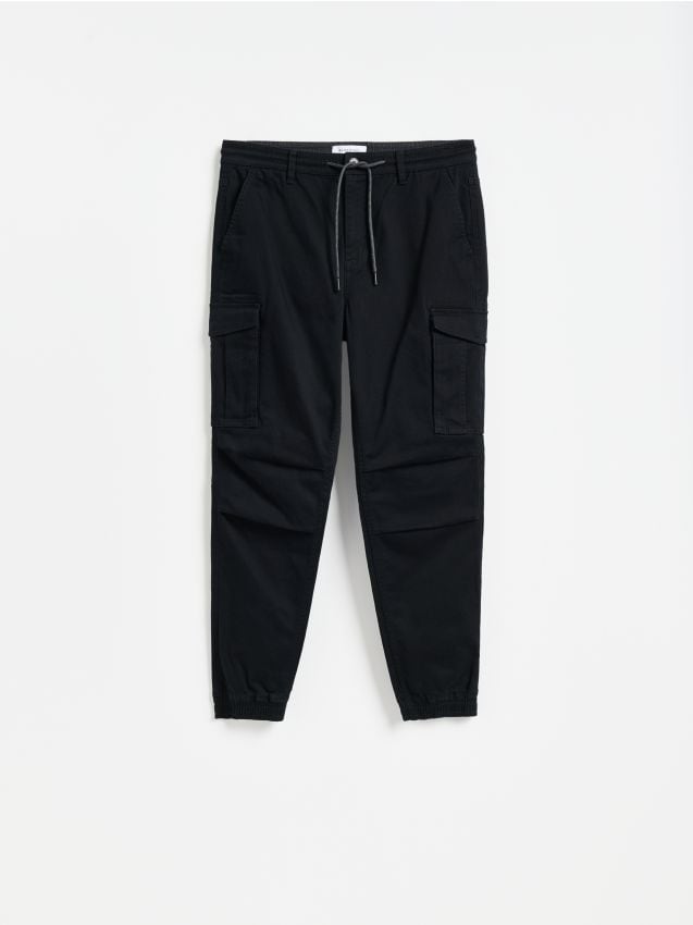 Reserved - Spodnie jogger cargo - czarny