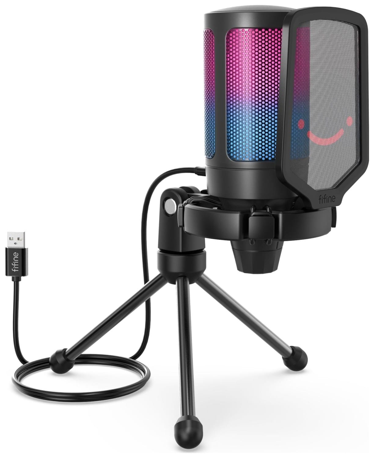 Fifine A6V AMPLIGAME RGB mikrofon pojemnościowy studyjny czarny