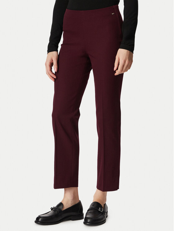 Tommy Hilfiger Spodnie materiałowe WW0WW51745 Bordowy Slim Fit