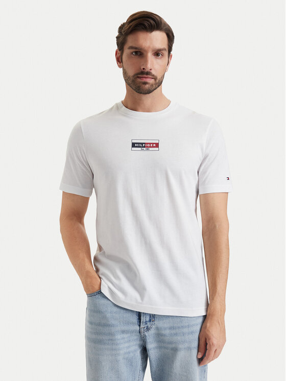 Tommy Hilfiger T-Shirt Brand Love MW0MW44882 Biały Regular Fit