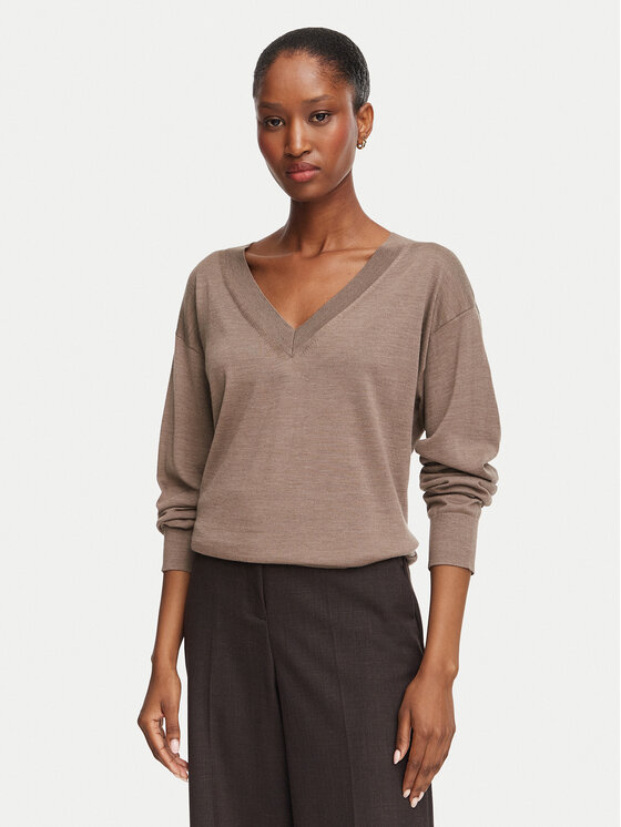BOSS Sweter Freeslyn 50563400 Brązowy Regular Fit